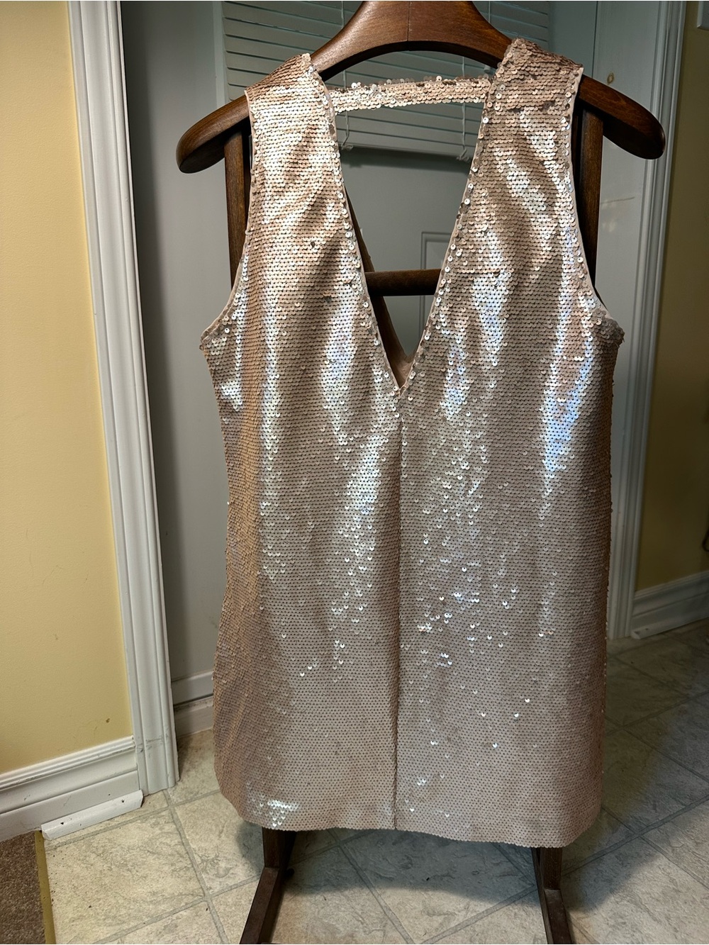 Forever 21 Gold Sequin V-Neck Mini Dress